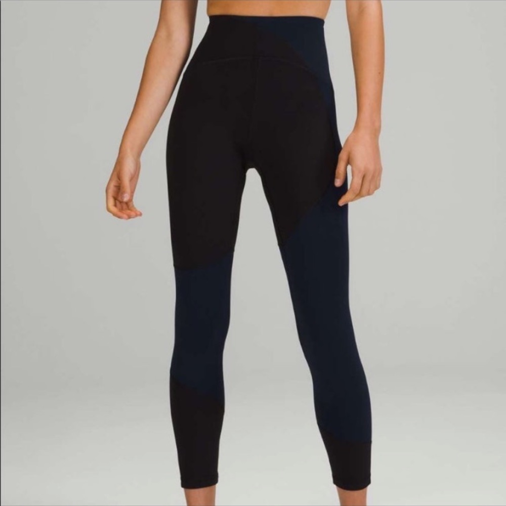 Lululemon Nulu Color Block High-Rise 25” - Size 4 - Black/True Navy